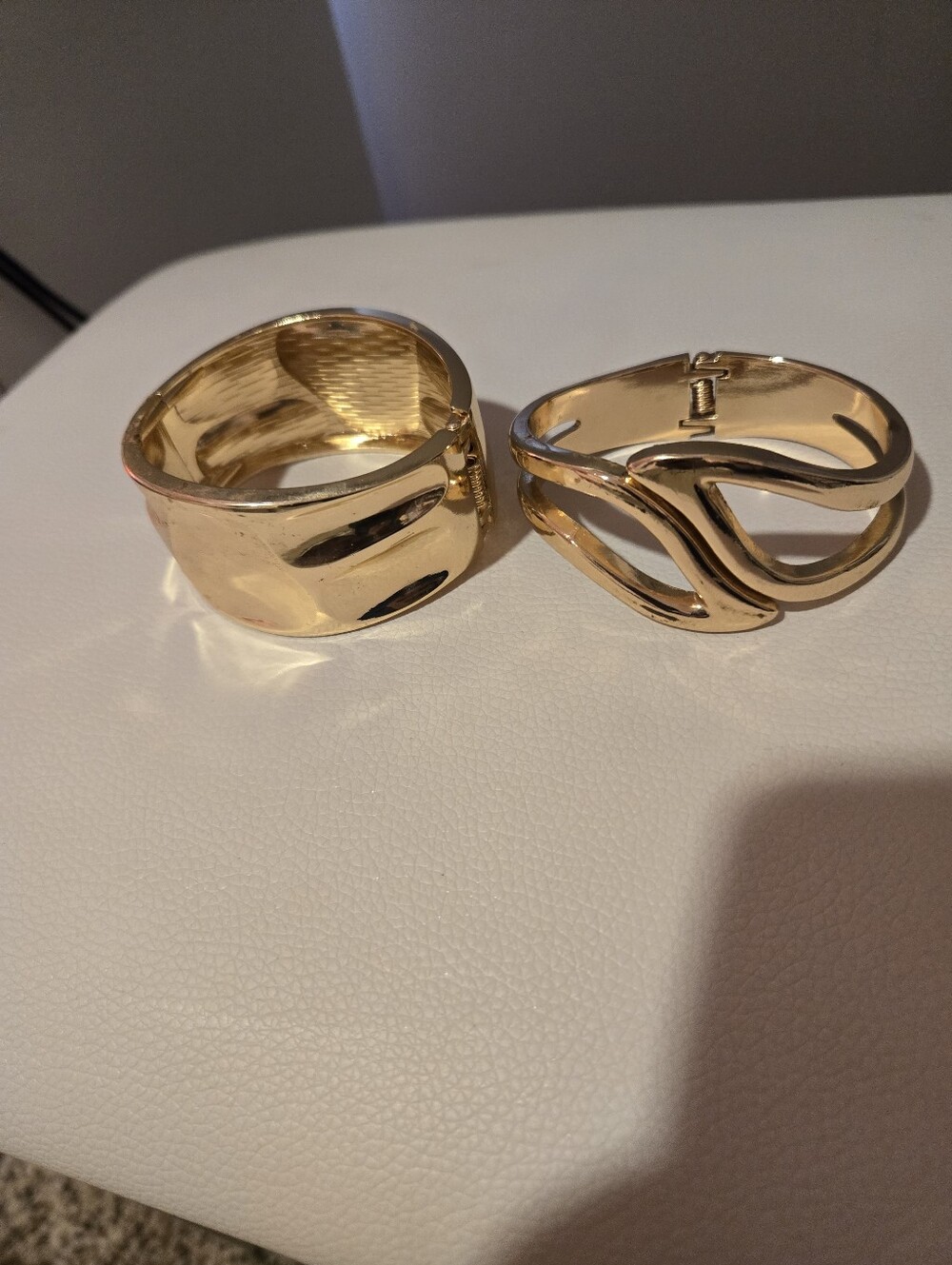 Gold-Tone Women's Cuff Bracelet Set - Sculpted & Openwork Designs